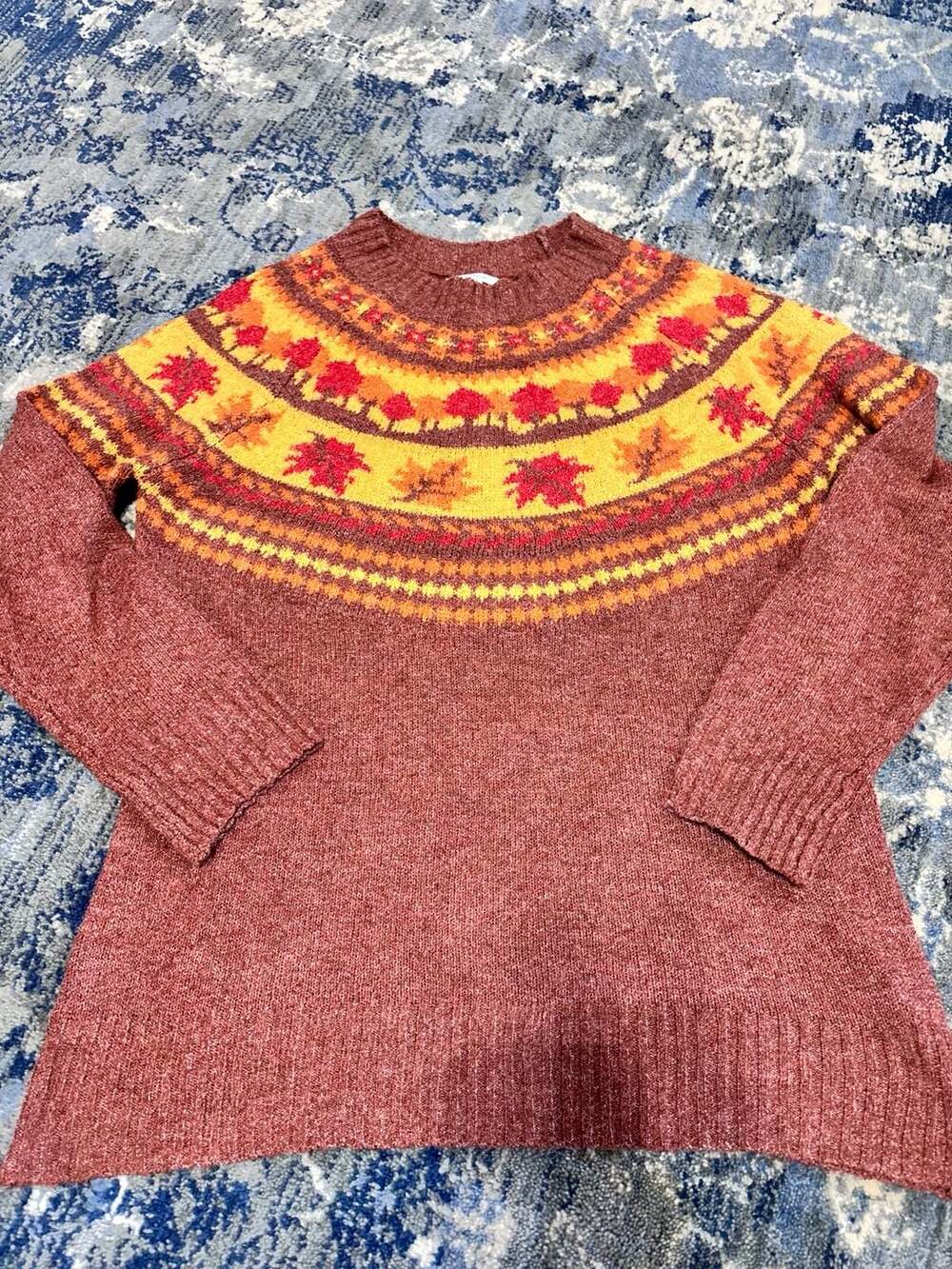 Maurices Fall Leaf Fair Isle Sweater Size XS
